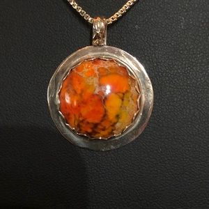 Sea Sediment Jasper Sterling Silver Necklace C3-11